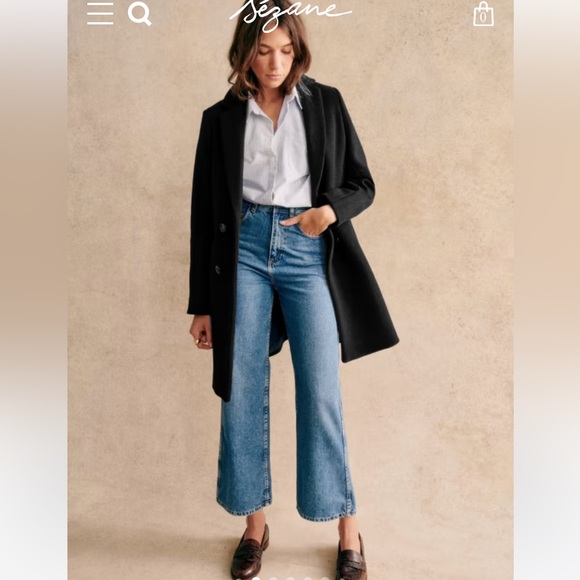 Sézane Blue Flare & Wide Leg Jeans - Picture 2 of 5